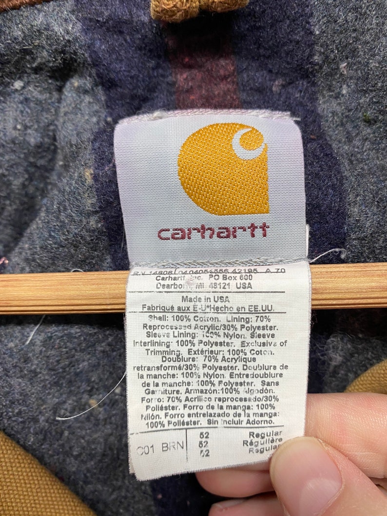 Vintage Carhartt Blanket Lined Chore Barn Coat Jacket Khaki C01 BRN 52R ...