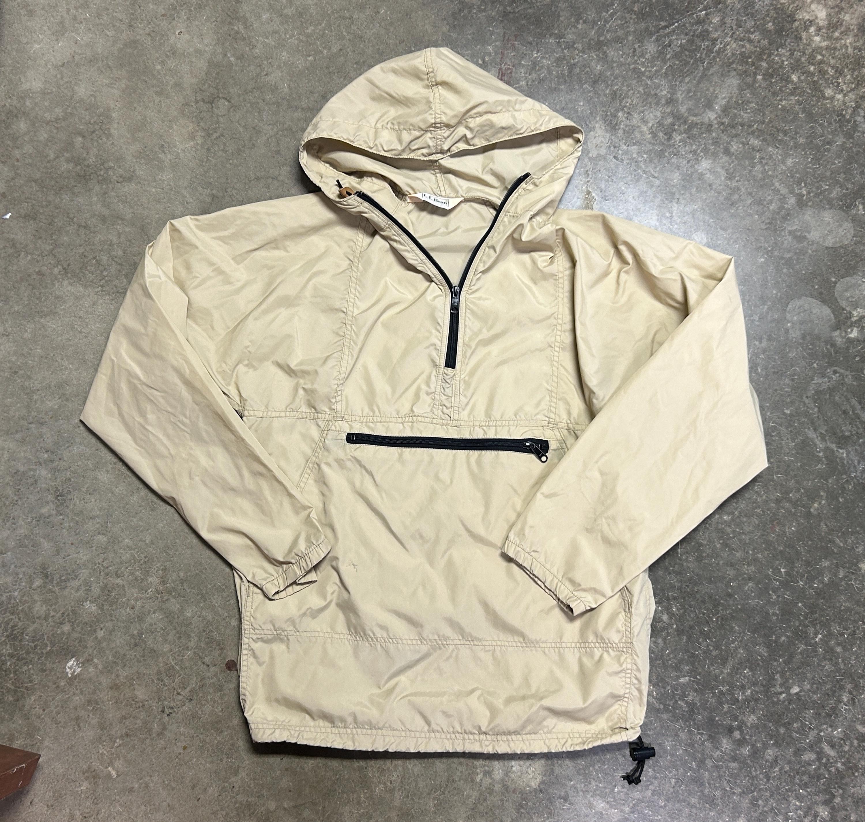 Vintage LL Bean Half Zip Anorak Jacket Mens Size L Forest Green Made In USA  90s
