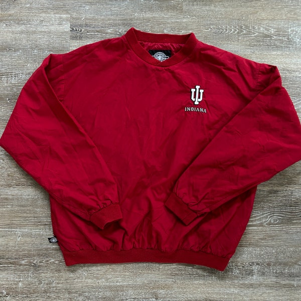 VTG 2000s Indiana Hoosiers Pullover Windbreaker Jacket IU Embroidered Logo