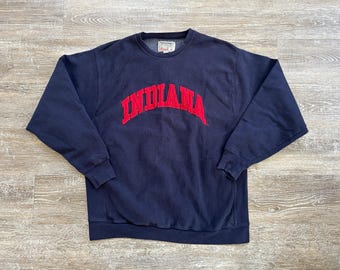 Vtg y2k 2000s Indiana Hoosiers Sweatshirt steve & barrys Embroidered Crewneck XL