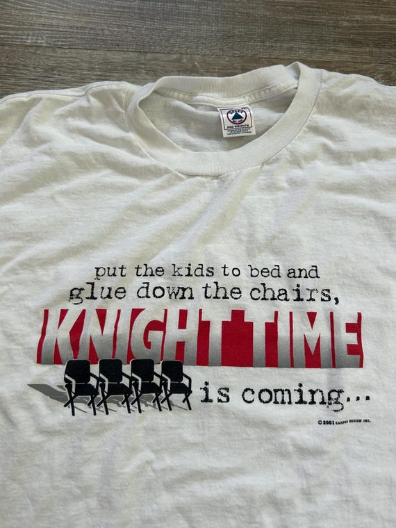 Vintage Indiana Hoosiers Basketball T Shirt IU Bobby Knight Time Coming Chair Kids to Bed View 5