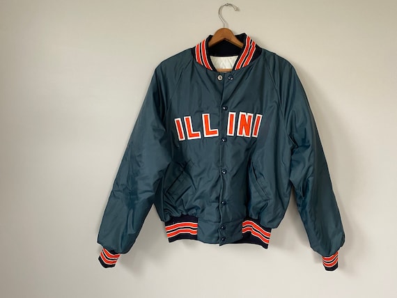 Vintage 80s Illinois Fighting Illini Bomber Jacket