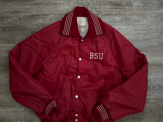 Vintage 80s Ball State Bomber Jacket Embroidered BSU - Etsy Hong Kong