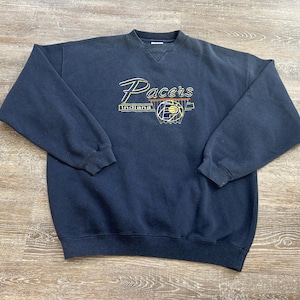 Vtg 90s Indiana Pacers cadre Embroidered Sweatshirt Basketball NBA Sewn XL