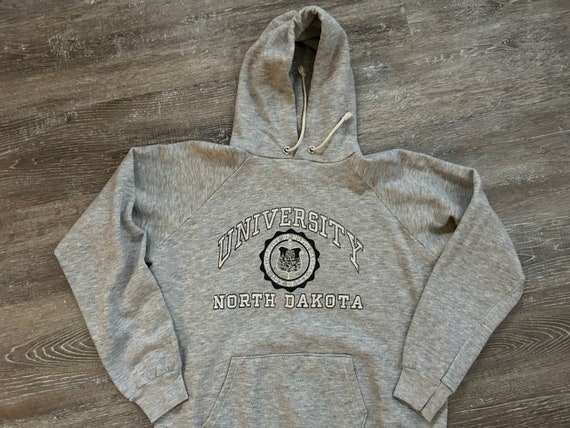VTG 80s North Dakota university Hoodie Sweatshirt… - image 2