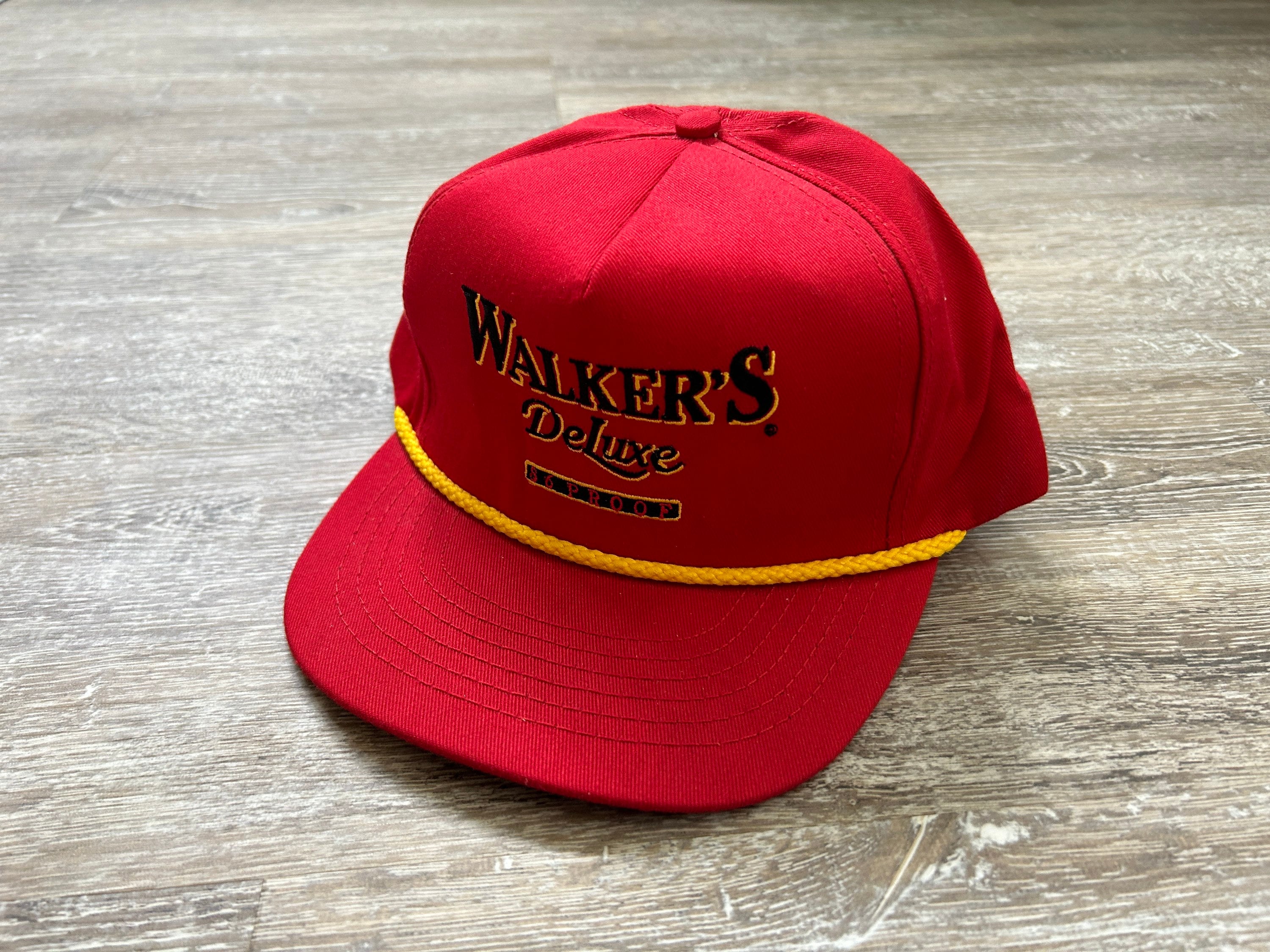 Vintage 80s Walkers Deluxe 86 Proof Trucker Snapback Hat USA