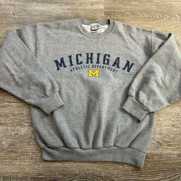 NCAA Michigan Wolverines Basic Block Grandma Crewneck Sweatshirt - Navy, Officially Licensed - View #4