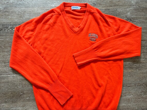 Vintage 80s Oklahoma State Cowboys V Neck Sweater… - image 7