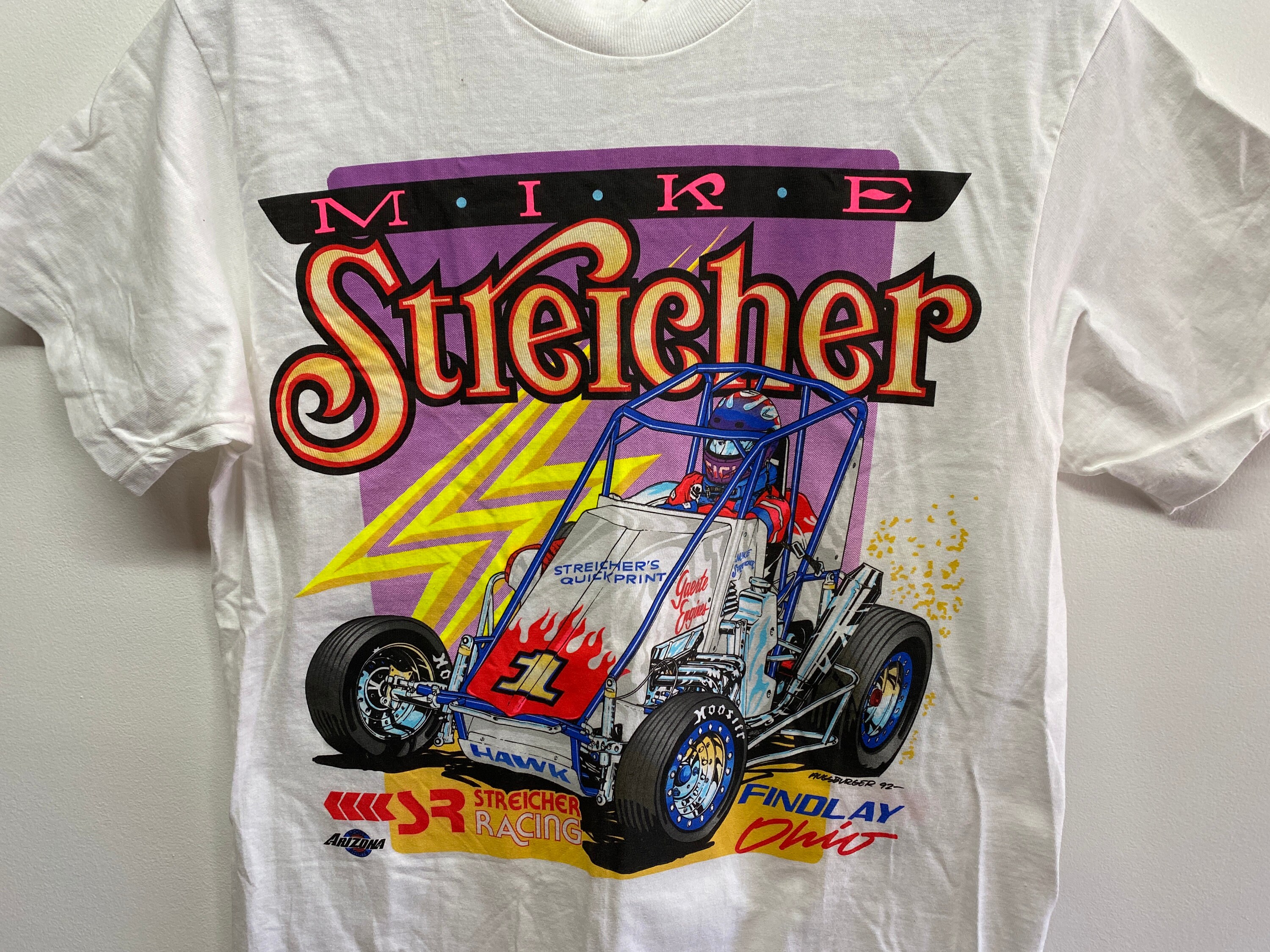 NWOT Mike Streicher Midget Racing T-shirt 90s Hanes Double