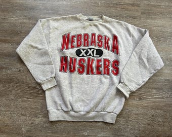 Nebraska Cornhuskers Crewneck Sweatshirt Athletic Dept Logo 7 Vintage 90s S/M