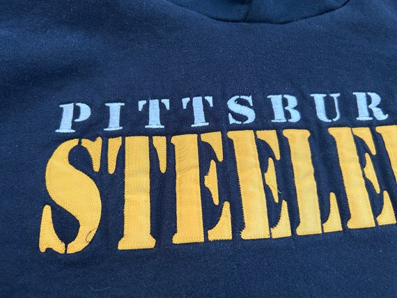 Vtg 90s Pittsburgh Steelers Russell Athletic hood… - image 5