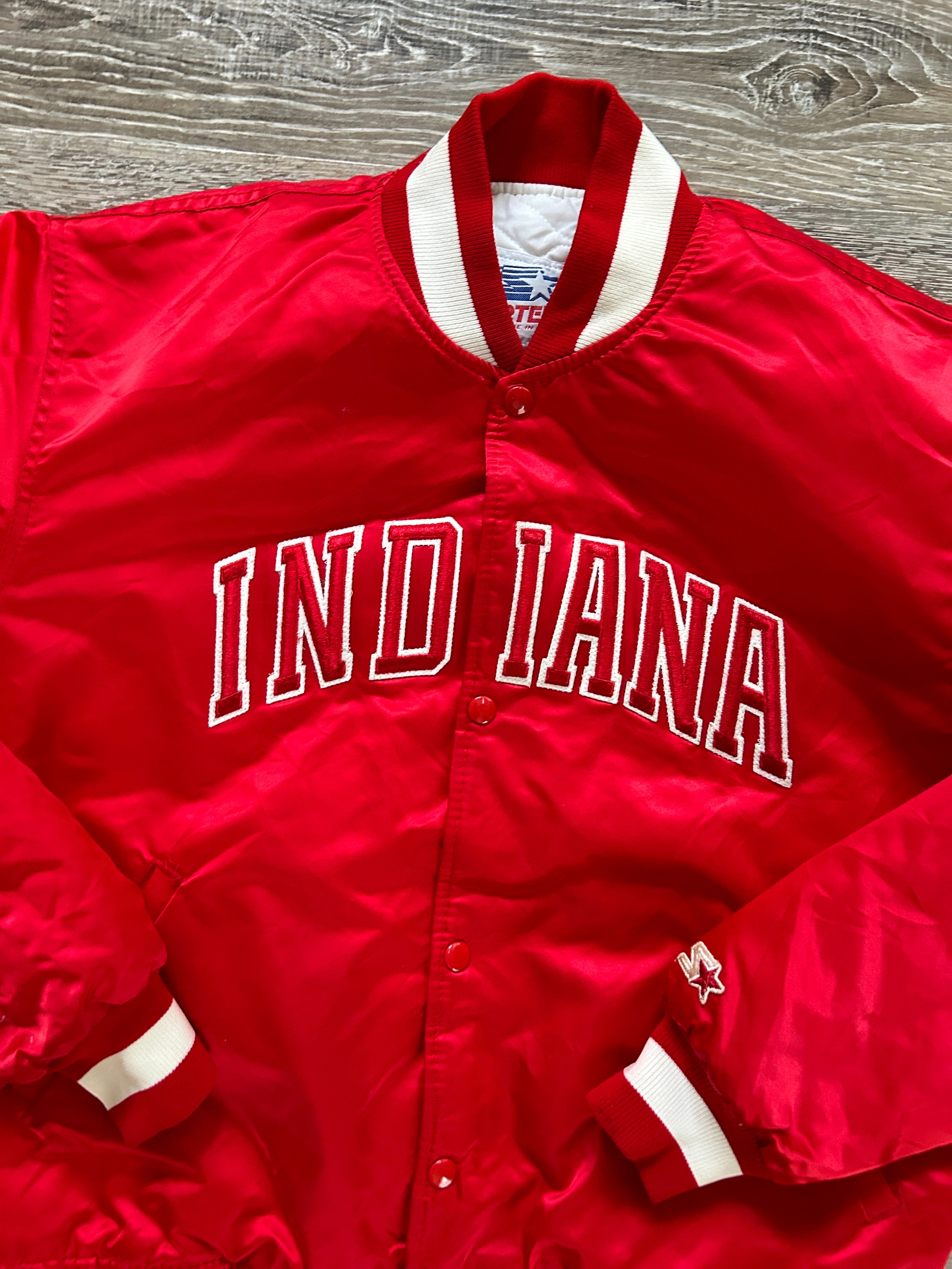 VTG 80s STARTER Indiana Hoosiers Satin Jacket IU Embroidered VTG 80s STARTER Indiana Hoosiers Satin Jacket IU Embroidered