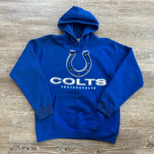 VTG 1999 Indianapolis Colts Hoodie Sweatshirt Voetbal AFC NFL Medium y2k