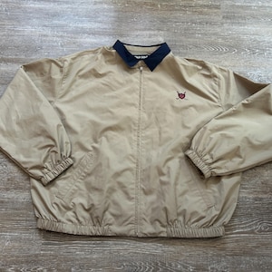 Vtg 90s POLO GOLF Ralph Lauren Full ZIP Bomber Jacket Harrington Meah Lined