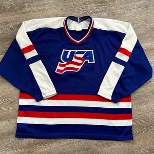 1980 Miracle On Ice USA Hockey Sewn White CUSTOM Jersey M to 2XL