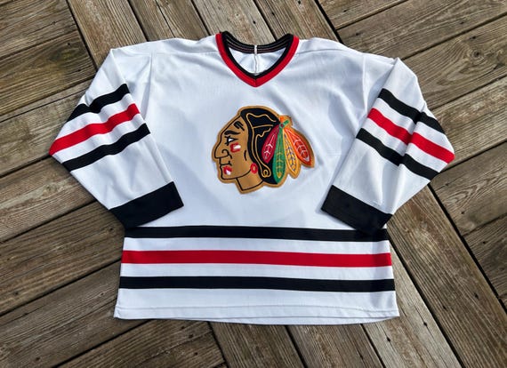 Vintage 90s Chicago Blackhawks CCM Maska NHL Hockey Jersey Embroidered M/L