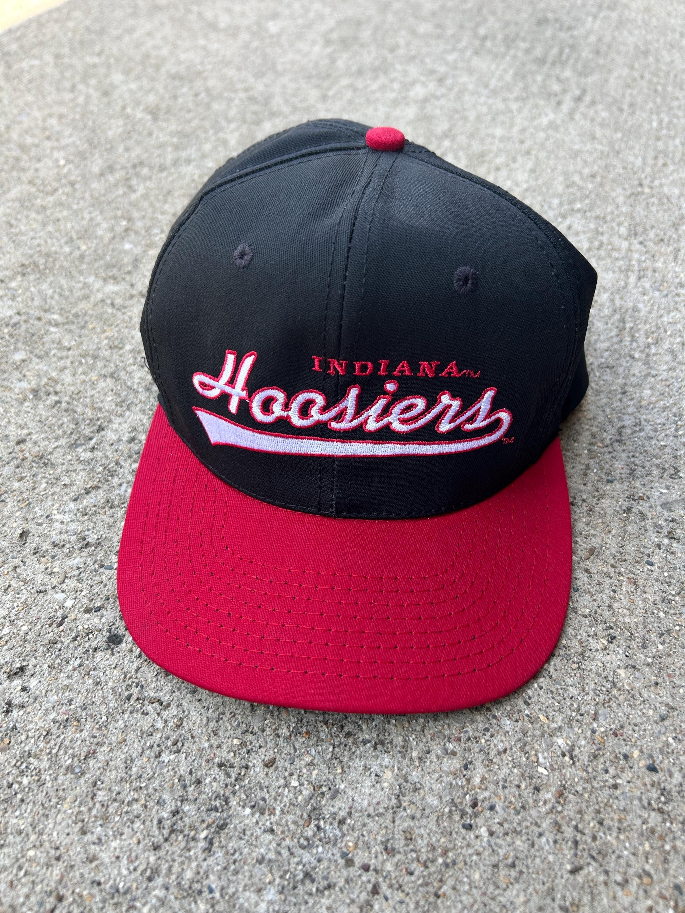 NWT Indiana Hoosiers IU VTG Block Spellout Snapback Hat Script Basketball 90s Vintage 90s Indiana Hoosiers Snapback Hat IU University  main image 4