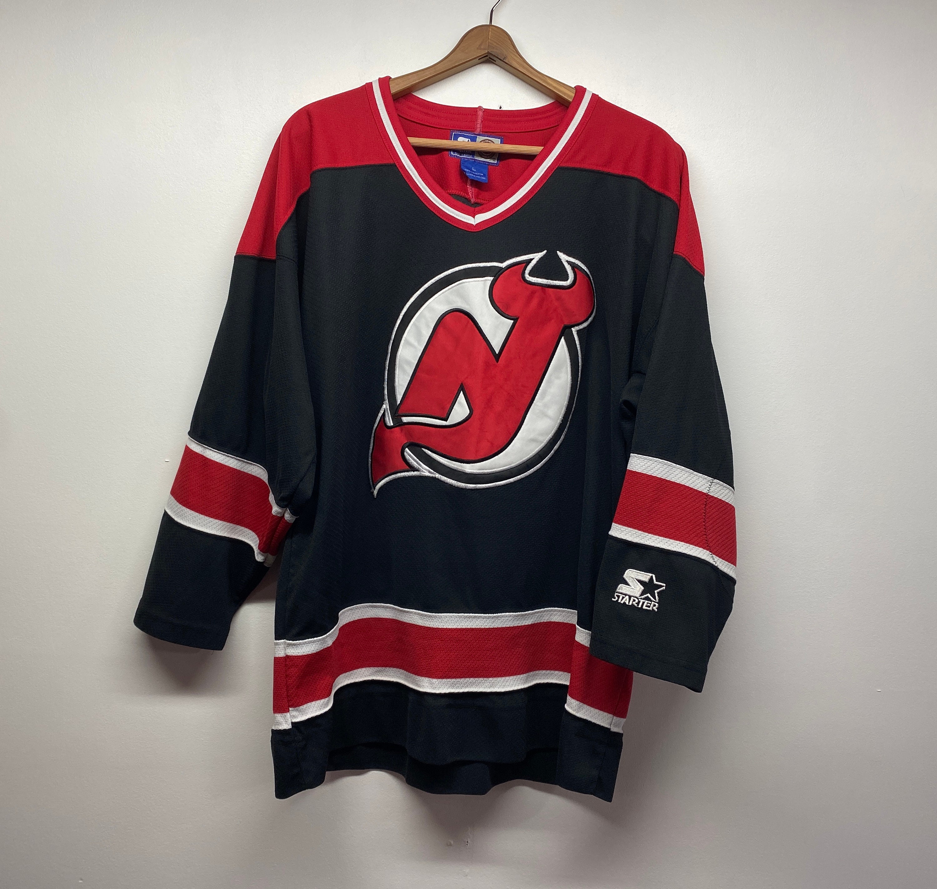 Vintage New Jersey Devils Starter Hockey Jersey Size Large 90s 