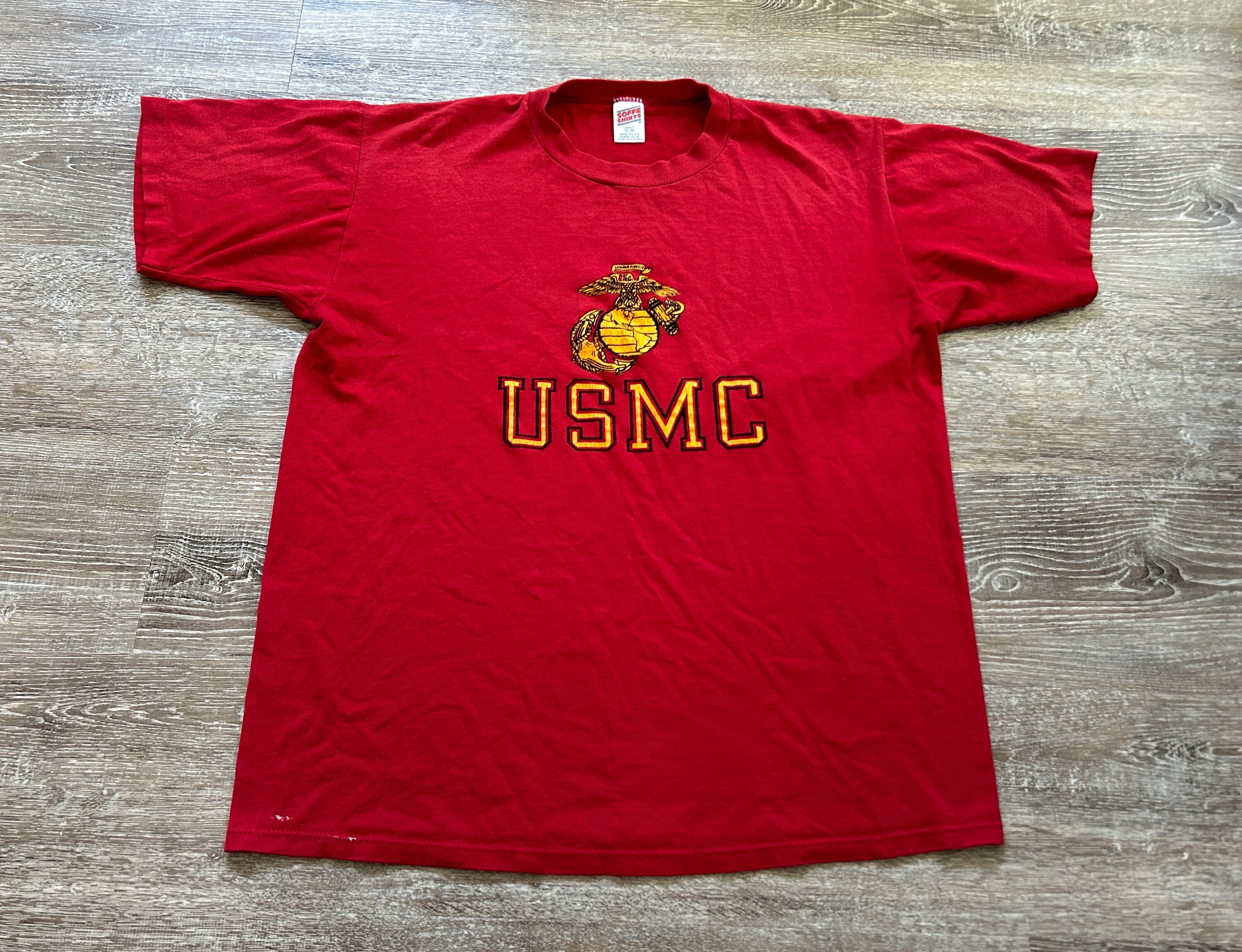 vtg 80s USMC MARINE CORPS BULLDOG 2-SIDED T-Shirt XS us
