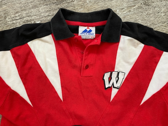 VTG 90s Wisconsin Badgers Logo Polo Shirt APEX Fo… - image 6