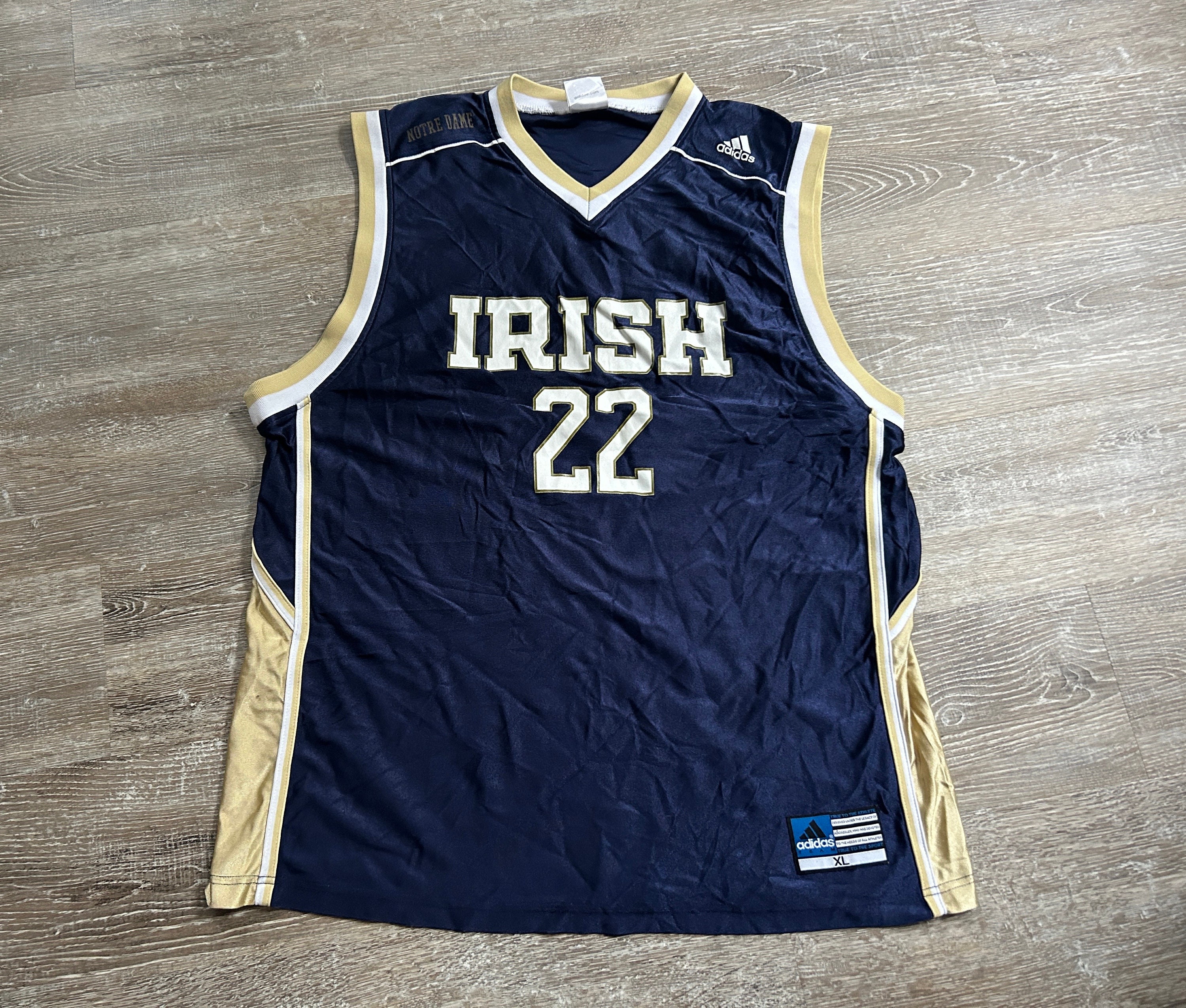 Vintage 2000s Adidas Notre Dame Irish Basketball Jersey #22 XL