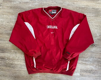 VTG années 2000 Indiana Hoosiers pull coupe-vent IU NIKE y2k Center Swoosh