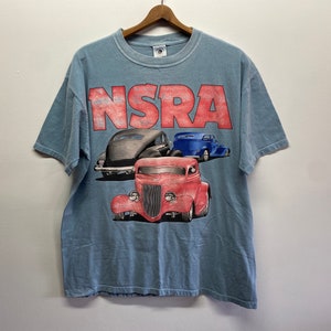 Vintage 90s Hot Rod Show T Shirt Street Chevorlet Ford Racing Double Sided NSRA
