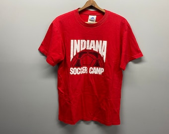 Vintage 2000s Indiana university Hoosiers adidas big logo T Shirt Soccer Camp S/M