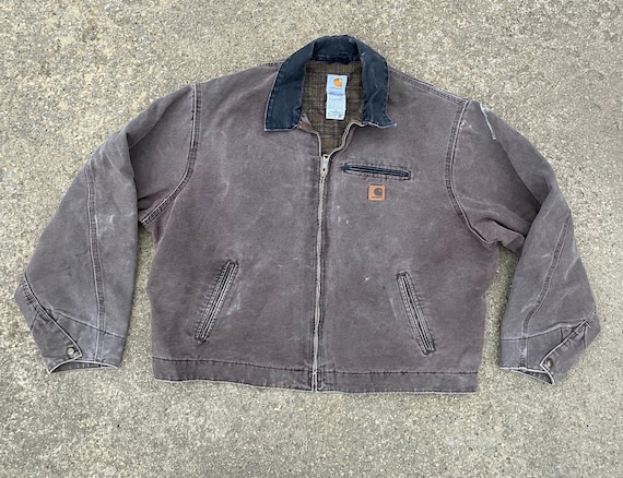 Carhartt ダック地 JKT ブランケット 90s Vintage 90s Carhartt J97 Cht Detroit Brown Duck Canvas Jacket