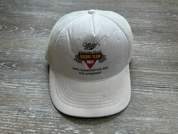 Vtg Miller Genuine Draft Indy 1991 Snapback hat i… - image 1