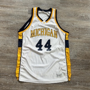 Vtg 80s Michigan Wolverines Jersey Powers MFG Basketball USA sz 46 #44 University