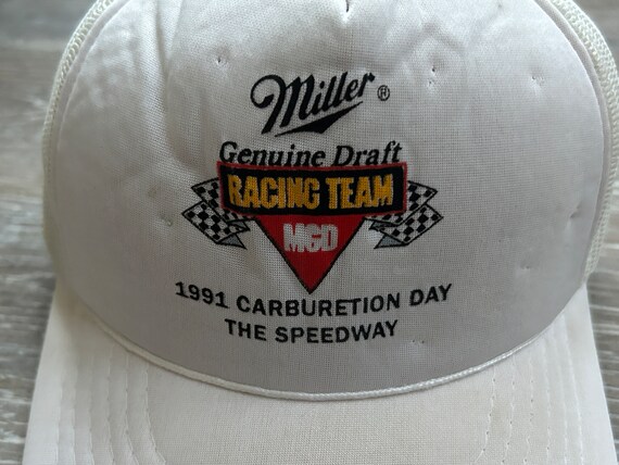 Vtg Miller Genuine Draft Indy 1991 Snapback hat i… - image 9