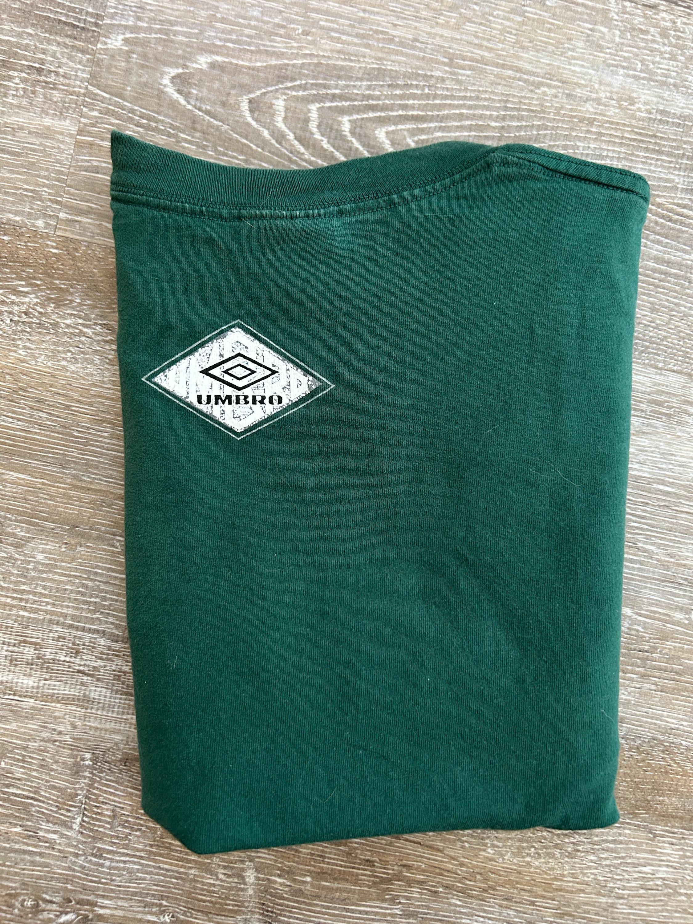 Vtg 90s UMBRO Single Stitch Soccer T Shirt USA Knit Logo XL Green