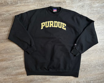 Vtg 2000s Champion Purdue university Boilermakers Crewneck Sweatshirt black 3XL