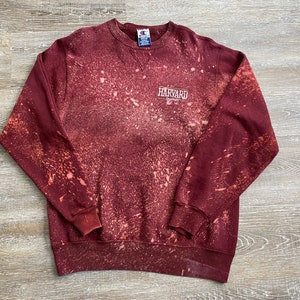 Vintage 90s Harvard University Crewneck Sweatshirt Champion Tie Dye Embroidered