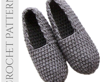 Men’s Crochet Slippers Pattern PDF, Easy Beginner DIY House Slippers for Men & Boys, Instant Download, Cozy Warm Crochet House Shoes