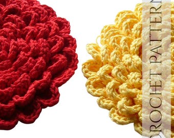 Flower Pot Holder Crochet Pattern PDF, Easy Beginner Crochet, Cottagecore Kitchen Decor, Floral Hot Pad Pattern