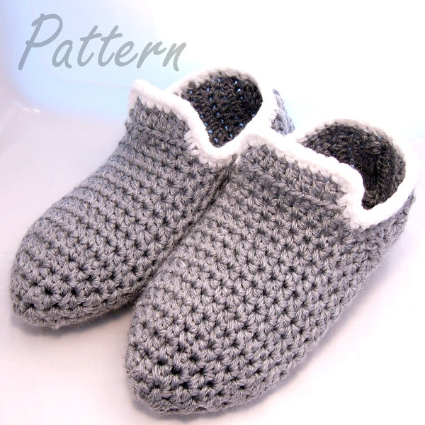 CROCHET PATTERN slippers ⨯ men boys ⨯ loafers ⨯ worsted weight yarn ⨯ thick quick easy ⨯ PDF download ⨯ Man Cave Slippers by Warm and Woolly