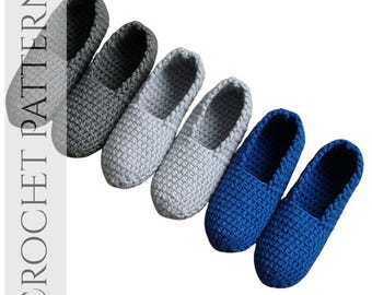Men’s Crochet Slippers Pattern PDF, Easy Beginner DIY House Slippers for Men & Boys, Instant Download, Cozy Warm Crochet House Shoes