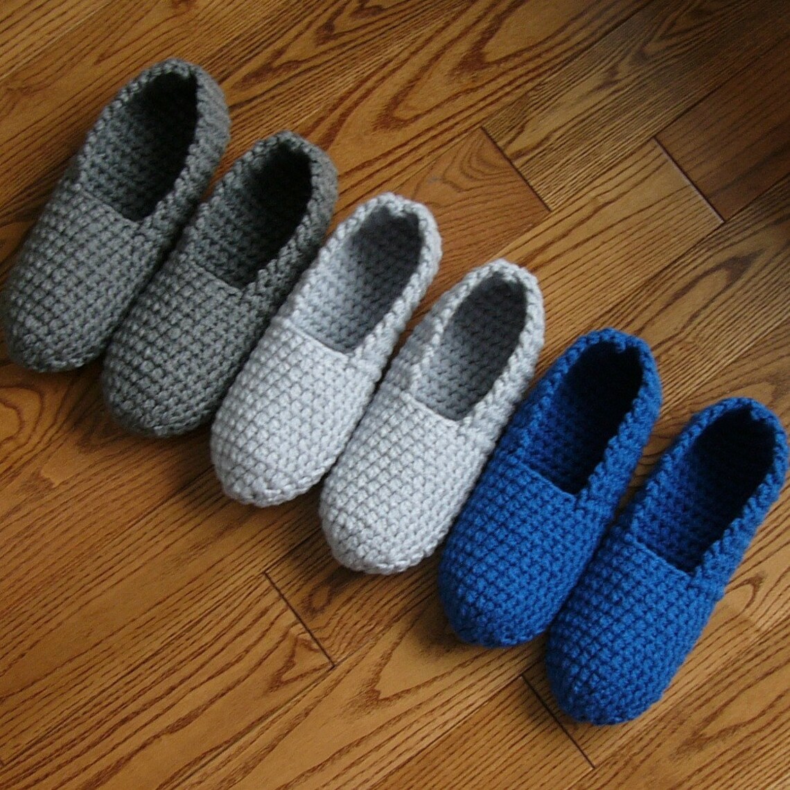Crochet Pattern Mens Slippers Men Man basic pure simple easy | Etsy