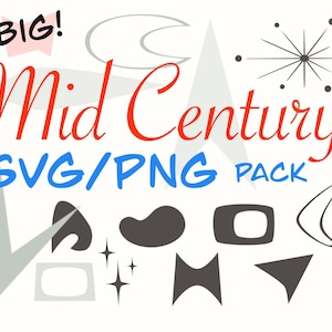 Mid Century Modern SVG & PNG Bundle | Retro Formen und Elemente MCM Pack | Digitaler Download