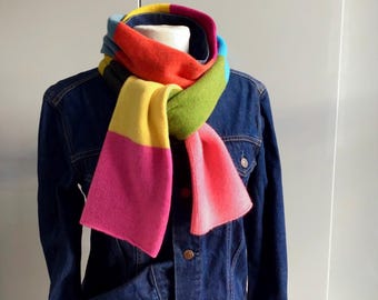 Lambswool Scarf - British Spun Wool - Multicolour III