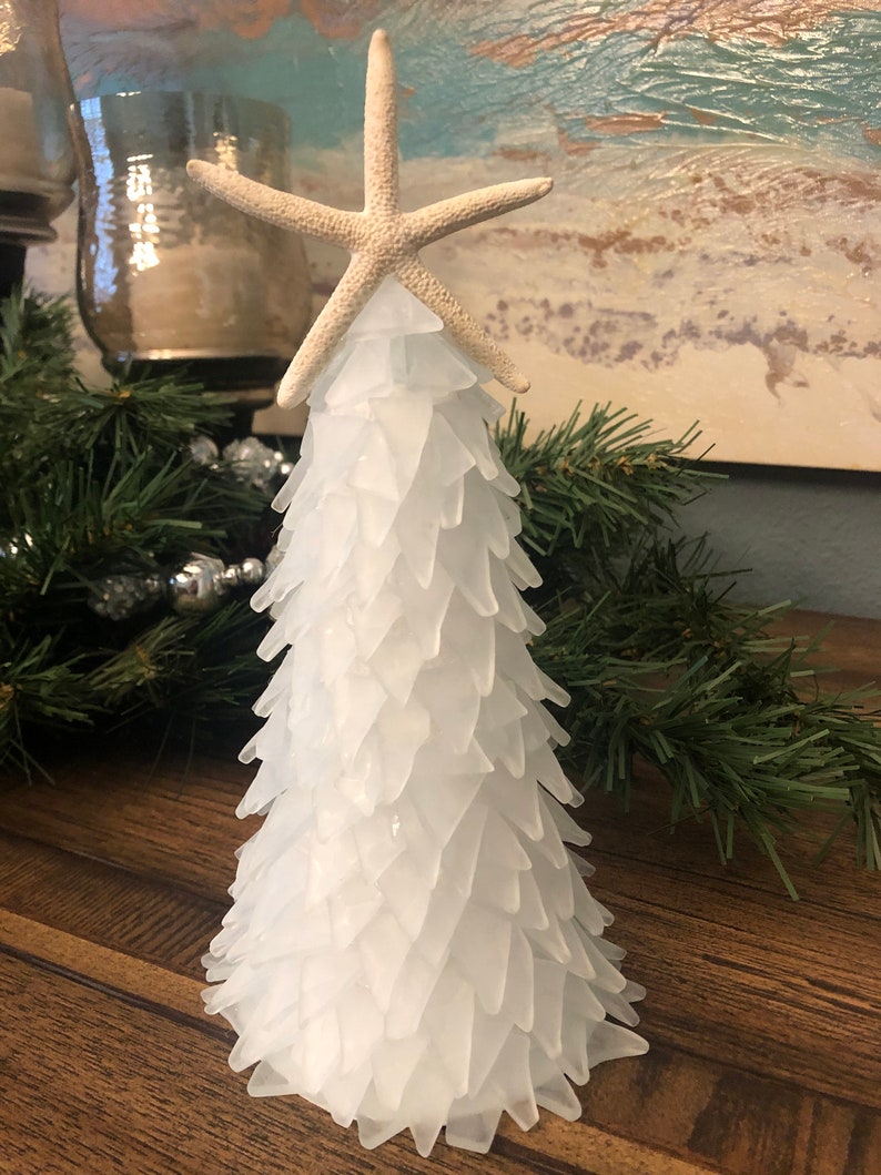 Sea Glass Tree Medium Teal Sea Glass Christmas Tree Sea Glass Christmas Tree Frosty Green Christmas Tree Tumbled Glass Tree