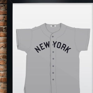 ヴィンテージヤンキースジャージのイラストプリント：スポーツファンへのギフト