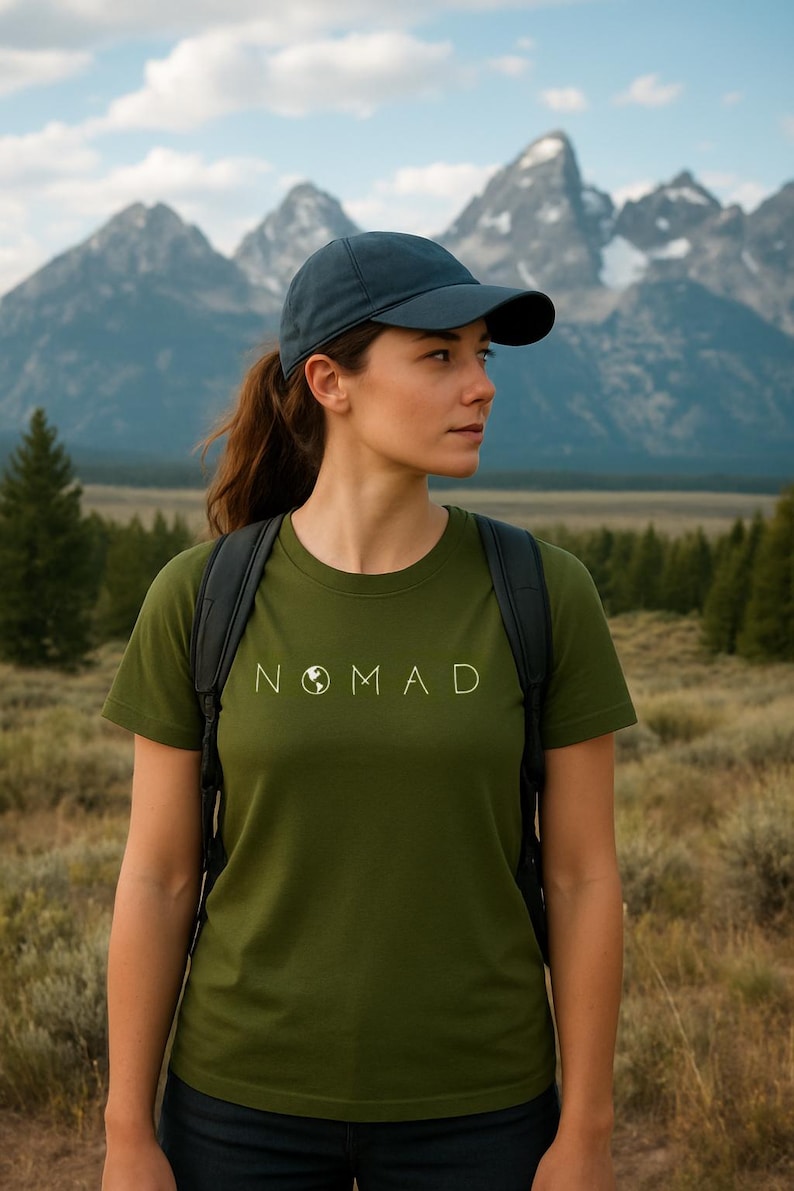 Camiseta unisex de manga corta para nómadas: viajero, explorador, aventura y vacaciones imagen 3