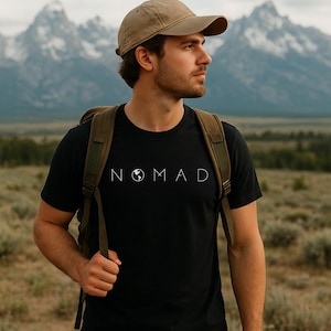 Camiseta unisex de manga corta para nómadas: viajero, explorador, aventura y vacaciones imagen 2