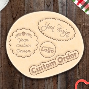 Custom Design Cookie Cutter or Stamp Personalized Cookie Fondant Cutter Company Logo Photo Silhouette Cake Topper Gum Paste Icing Decoration
