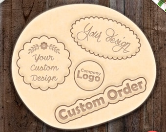 Custom Design Cookie Cutter or Stamp Personalized Cookie Fondant Cutter Company Logo Photo Silhouette Cake Topper Gum Paste Icing Decoration