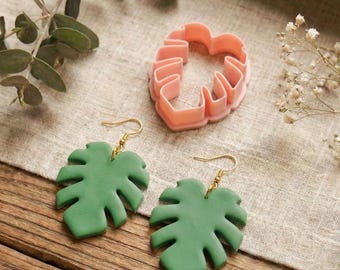 Tropical Monstera Leaf Polymer Clay Cutter Jewelry Earring Pendant Making Tool Versatile Sizes Craft