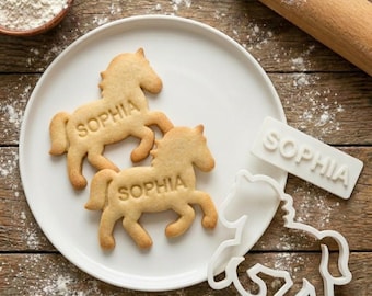 Personalized Horse Cookie Cutter Custom Name Fondant Dough Biscuit Birthday Party Favor Kids